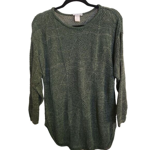 Zero II Sixty Vintage Rounded Bottom Long Sleeve Side Slits Sweater Size OS - Picture 1 of 7